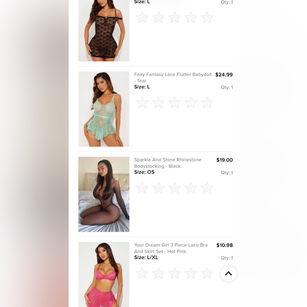 Bundle of lace Lingerie